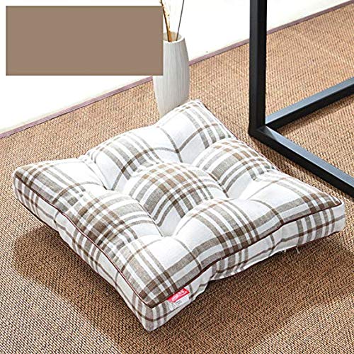 Coussin de sol yoga futon en coton et lin de taille 40x40