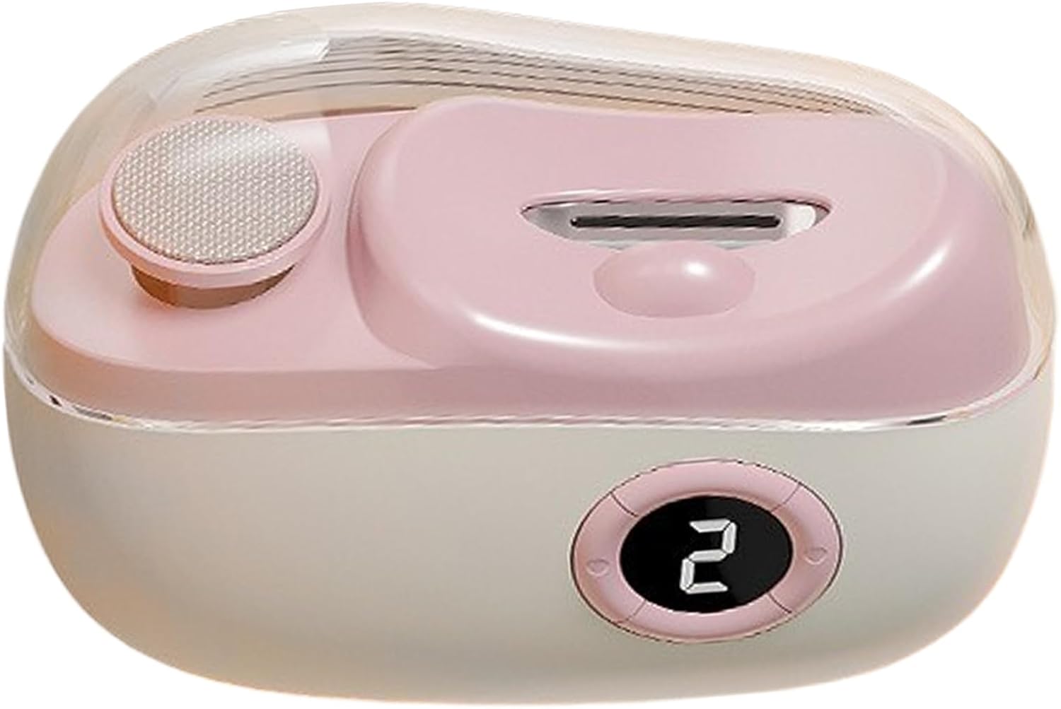 Electric Nail Trimmer, Polishing Automatic Fingernail Trimmer, 3-Speed Led Quiet Nails Clipper, Built-In Scraps Storage, Pink, Ideal for Baby Care, Elderly Maintenance, Manicure
