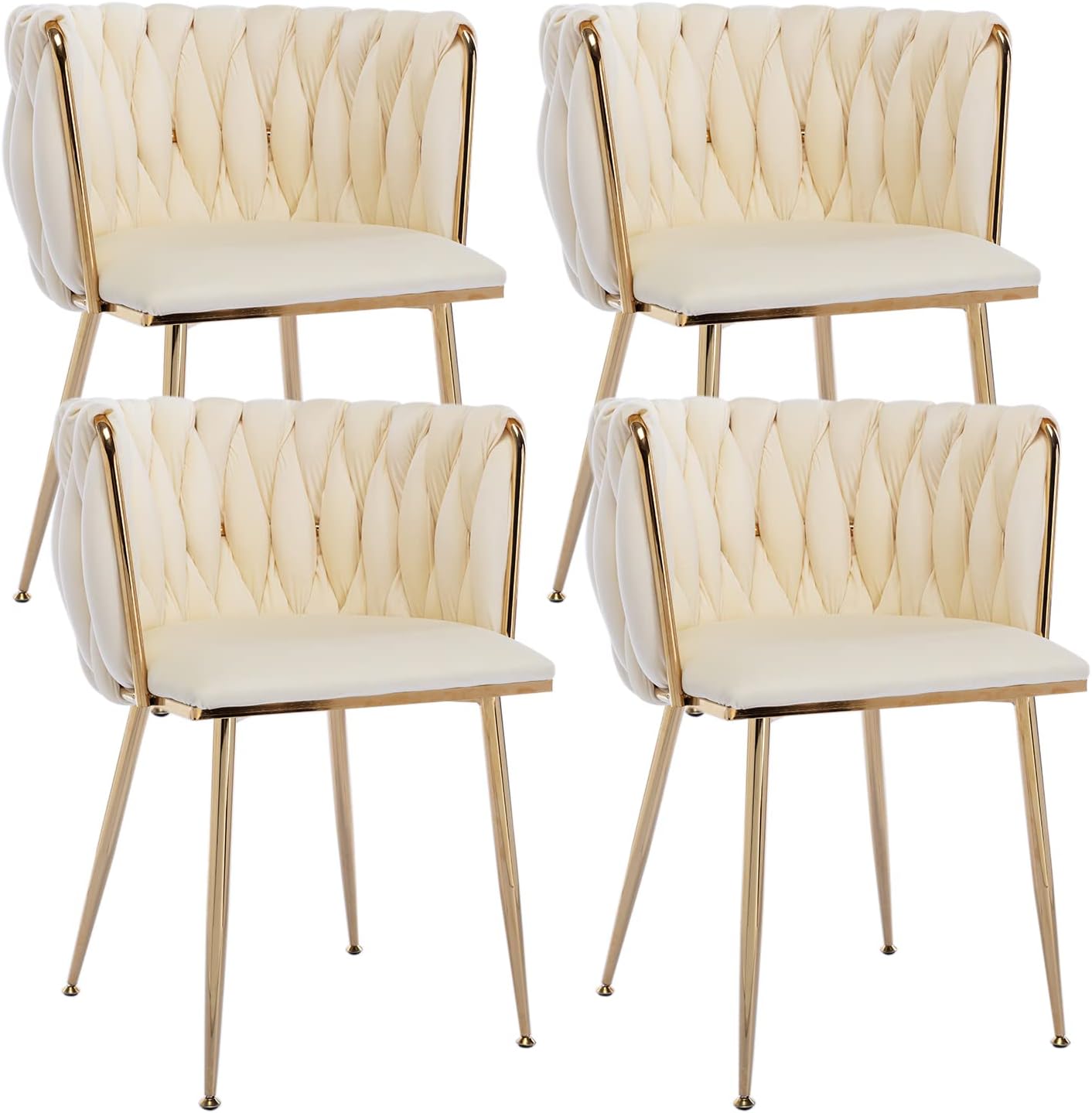 Buy Kiztir Velvet Dining Chairs Set of 4, Modern Dining Chair with Gold