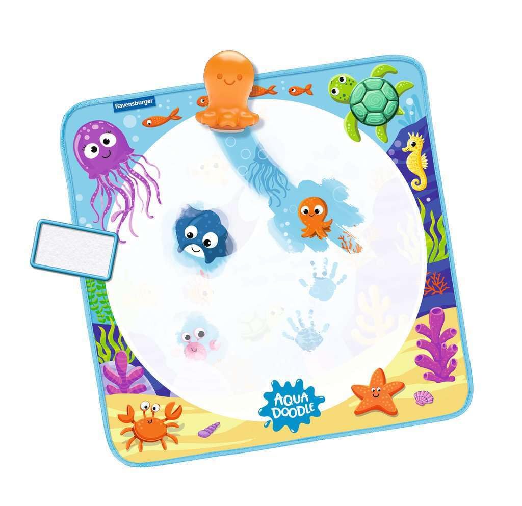 Ravensburger 4568 Aquadoodle Magic Ocean - stampaggio antimacchia e scoperta con acqua - set di timbri con tappetino in tessuto magico per bambini a partire da 1 anno - giocattolo a partire da 1 anno