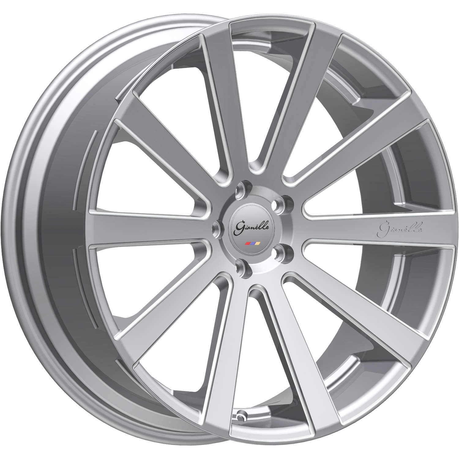 GianelleSantoneo Wheels/ (1) 22x9 Inch Gloss Silver Rim/+30mm Offset / 5x120 Bolt Pattern/ 74.1mm Center Bore/Fits: Most Range Rovers Models And More