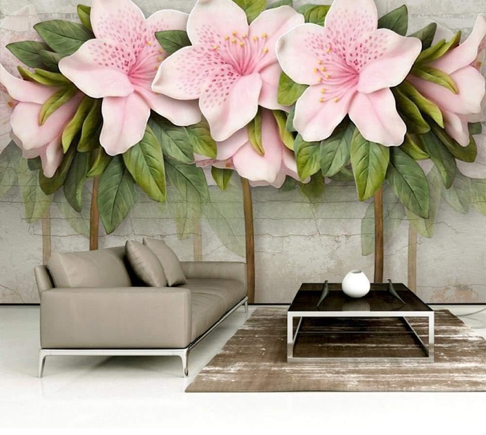 Papier peint photo mosaïque rose 3D WLLLO pour mur de salon TV 400x280 cm