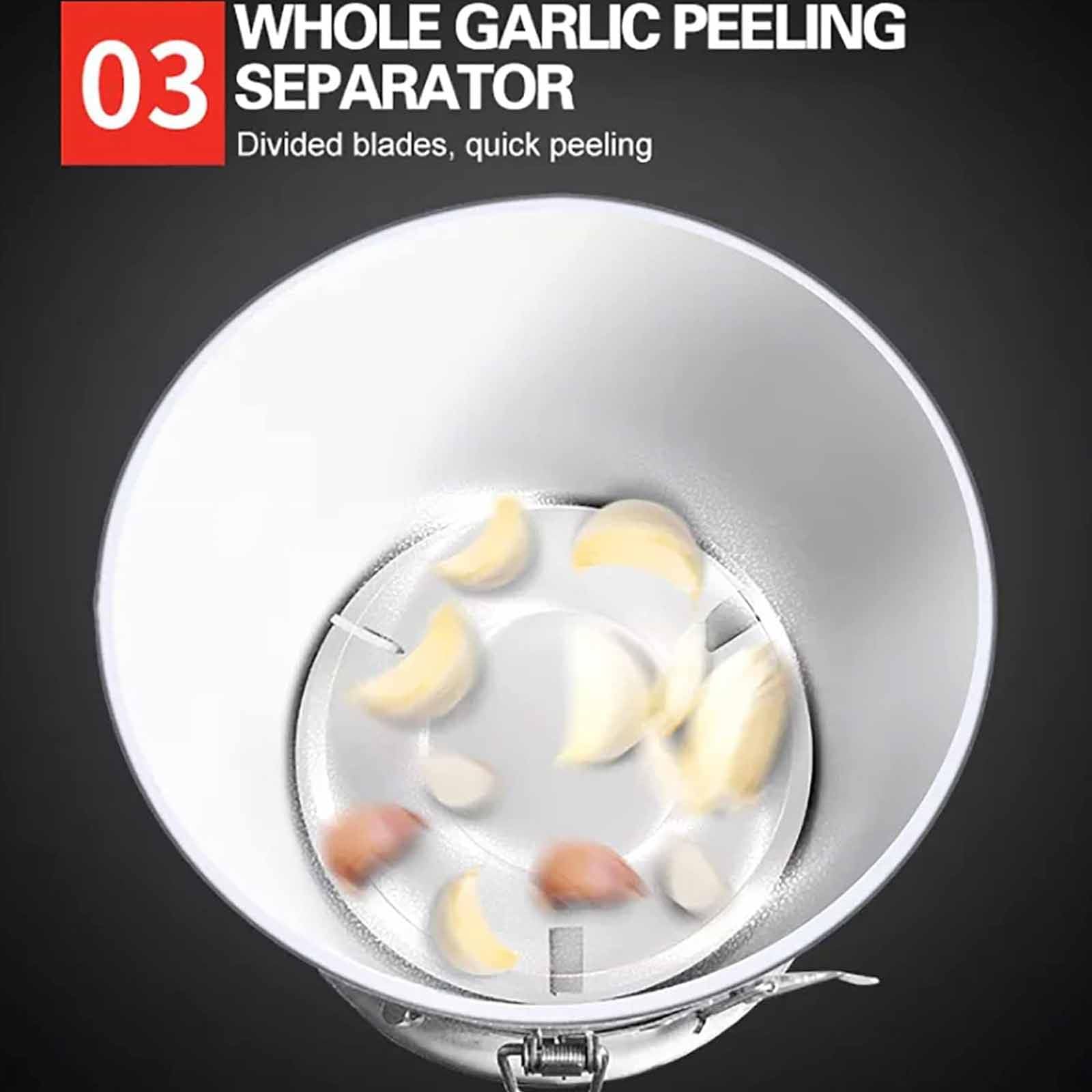 PixCy Pelatrice Elettrica per Aglio,Macchina Dell'aglio Sbucciatrice Dell'aglio,Macchina per Sbucciare Aglio Commerciale,Separatore Automatico Aglio,Strumento per Ristorante 20 kg/H,110V
