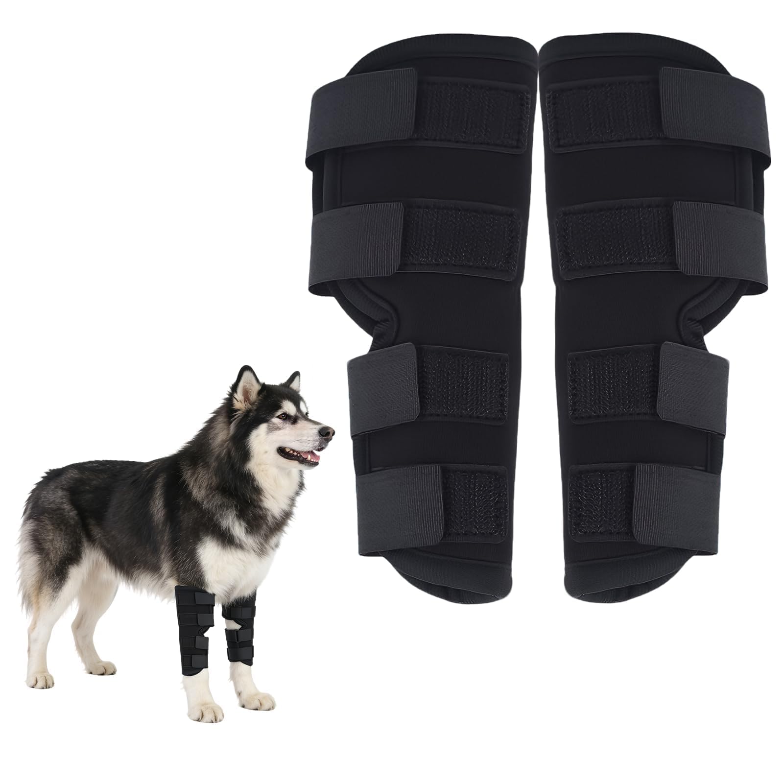 2Pack Dog Leg Brace for Medium Large Dogs, Dog Knee Brace Adjustable Front Rear Leg Protector Provides Hock Joint Support Wrap Leg Braces Recovery Sleeve for Torn ACL Hind Leg Luxating Patella