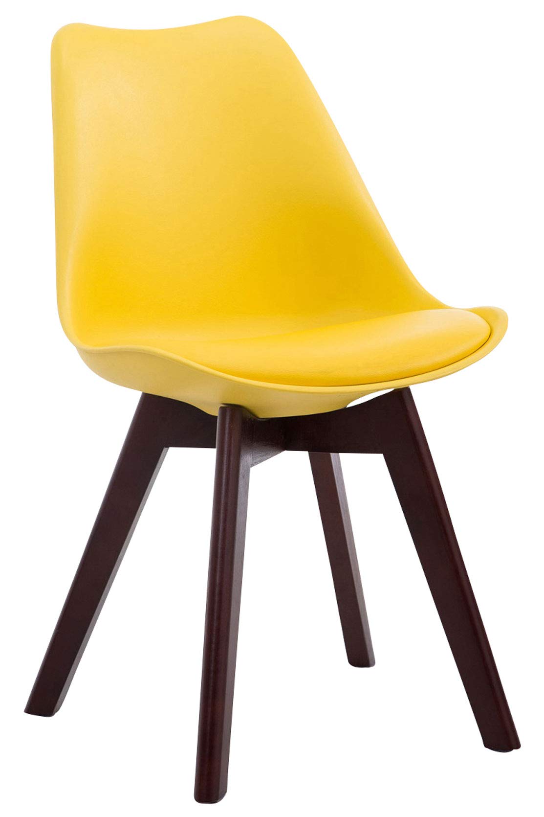 CLP Chaise Retro Design Borneo V2 Similicuir I Chaise Visiteur Pieds en Bois I Dossier Et Assise Rembourrés I Chaise Style Scandinave, Couleur:Vert, Couleur du Cadre:Natura