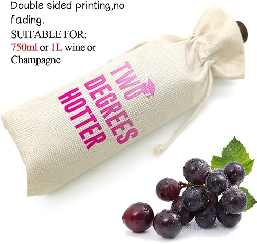 Miniatura 4 de Socive Graduación dos grados más caliente, divertida bolsa de vino bonita, regalo de graduación universitaria para él, para él, para ella,