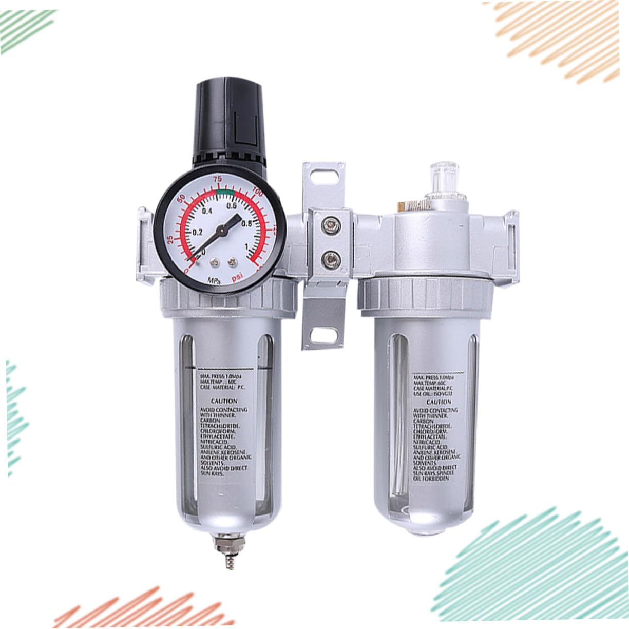 Homoyoyo Regolatore Del Compressore d Aria Separatore Olio-acqua Filtro Regolatore Scarico Automatico Per Utensili Pneumatici e Installazione Gas