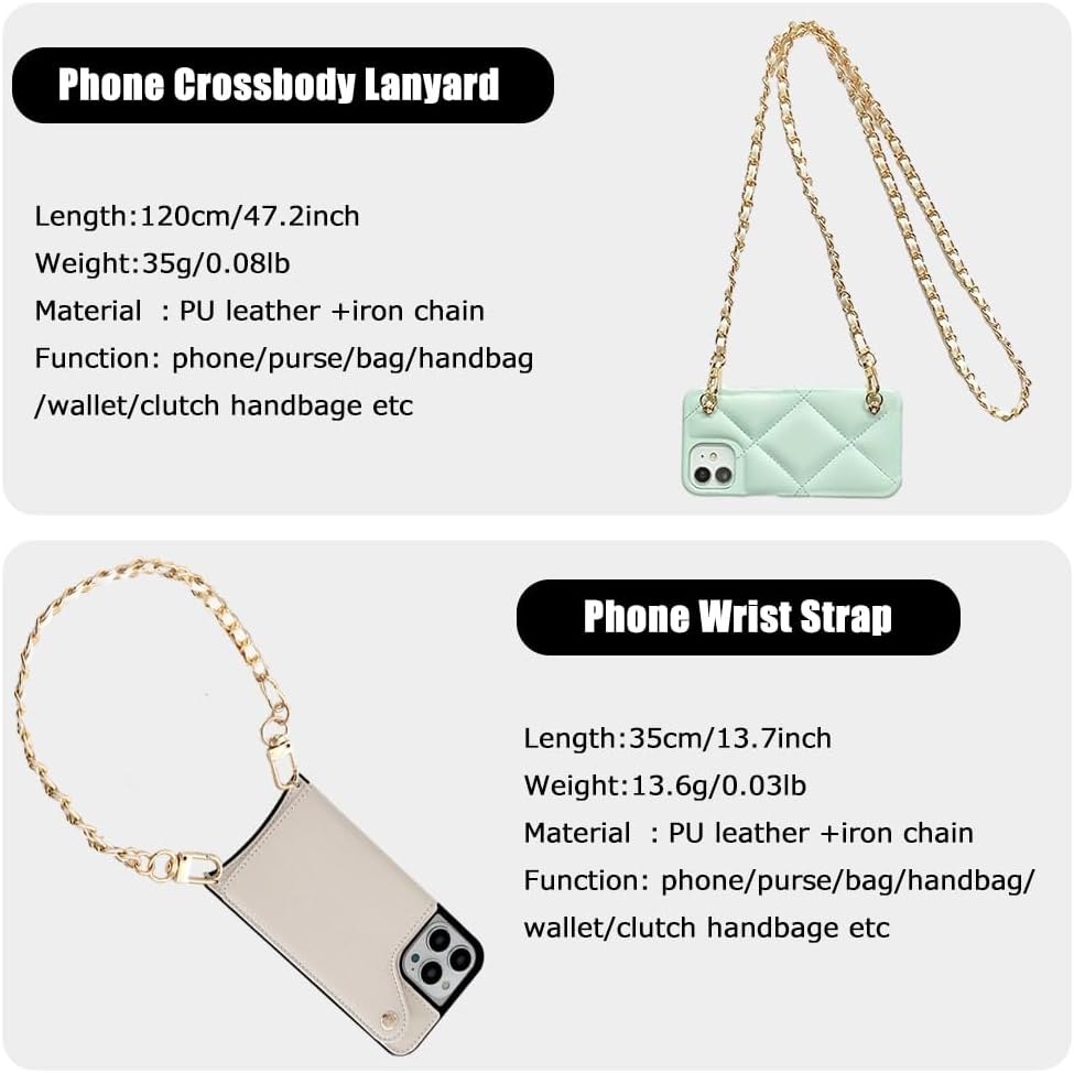 2Pcs Phone Crossbody Lanyard and Wrist Strap, Universal Cell Phone Lanyard Strap with 2Tether Tab