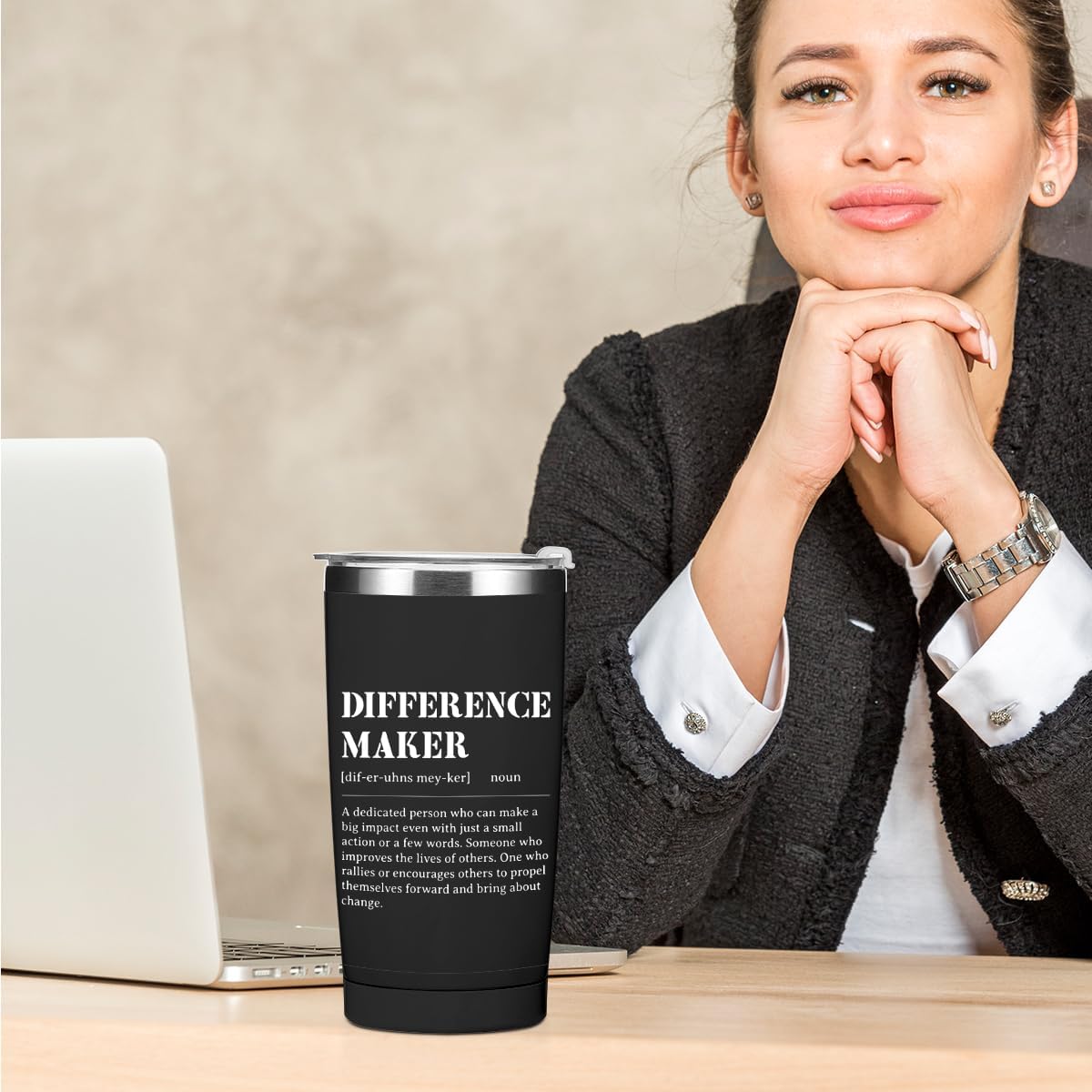 Difference Maker Gift Tumbler Thank You Gifts Water Bottle Employee Appreciation Gifts Travel Coffee Mug Stainless Steel Vacuum Insulated Thermal Cup for Teacher Supervisor Leader Birthday Christmas - Image 4