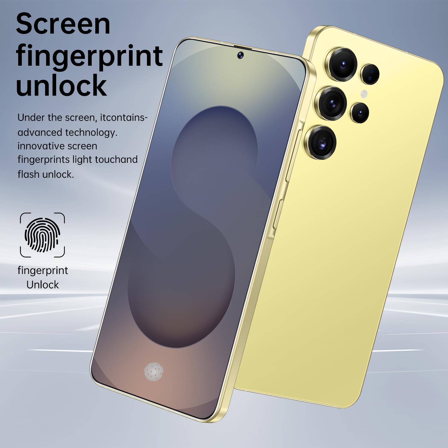 Unlocked Cell Phone S25 Ultra Smartphone 12GB+512GB Android Phone 48MP+108MP Camera 7-inch HD Screen Mobile Phone 5G Dual SIM (Gold)