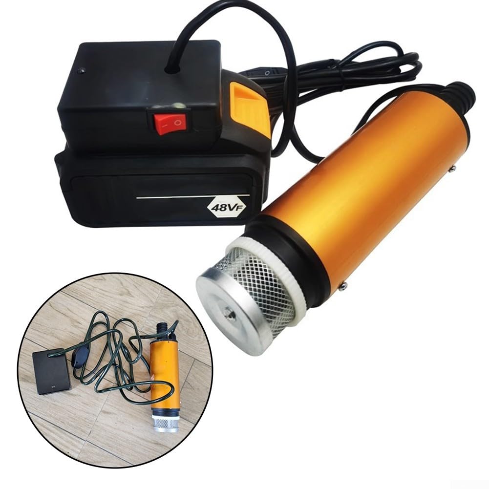 Bomba de aceite eléctrica de 24 V 60 W con entrada de 51 mm para diésel y agua, bomba de transferencia portátil con filtro extraíble y manguera, ideal para camping, construcción y agricultura, modelo