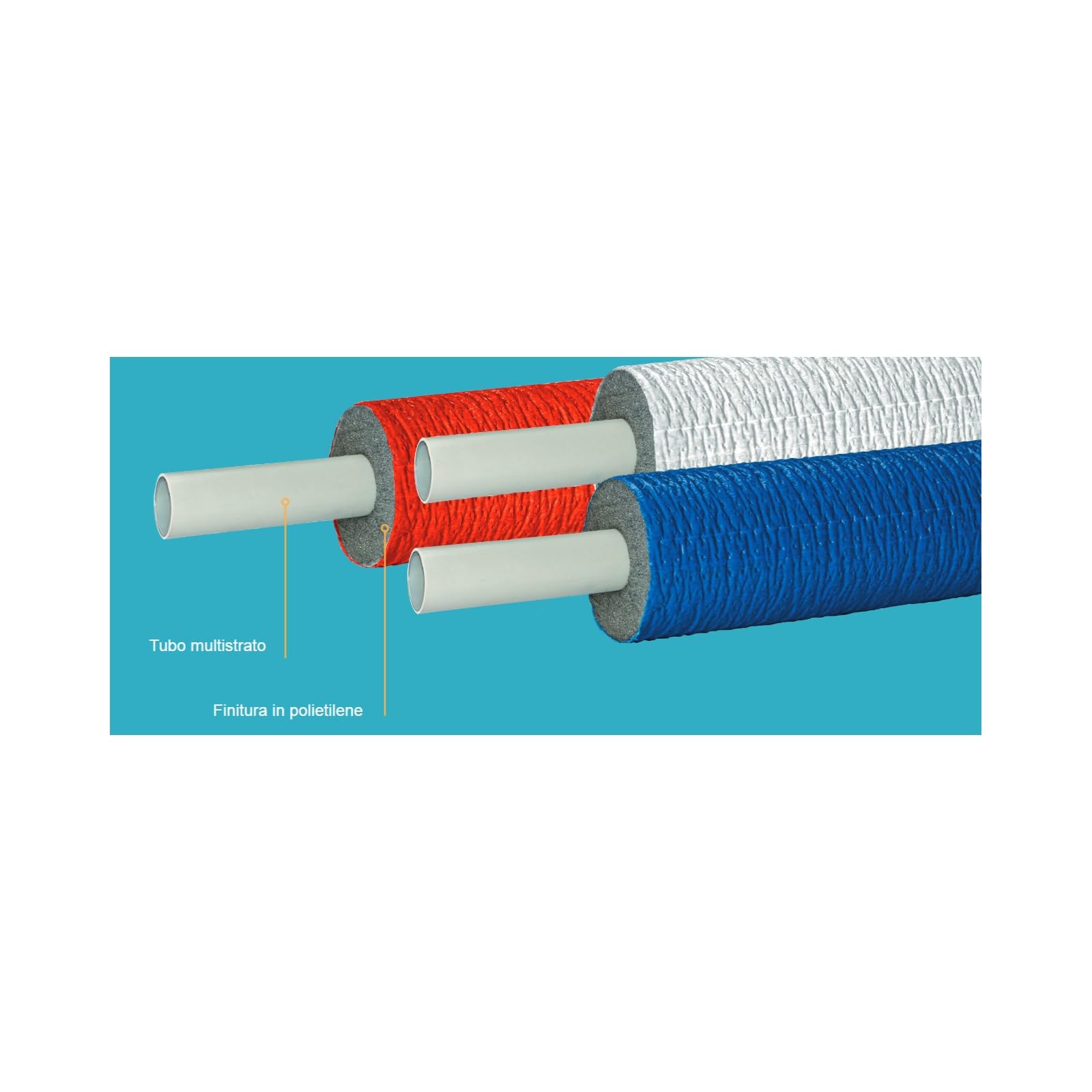 Tubo multicapa aislado revestido pert al pert 50 m azul (20 x 2)