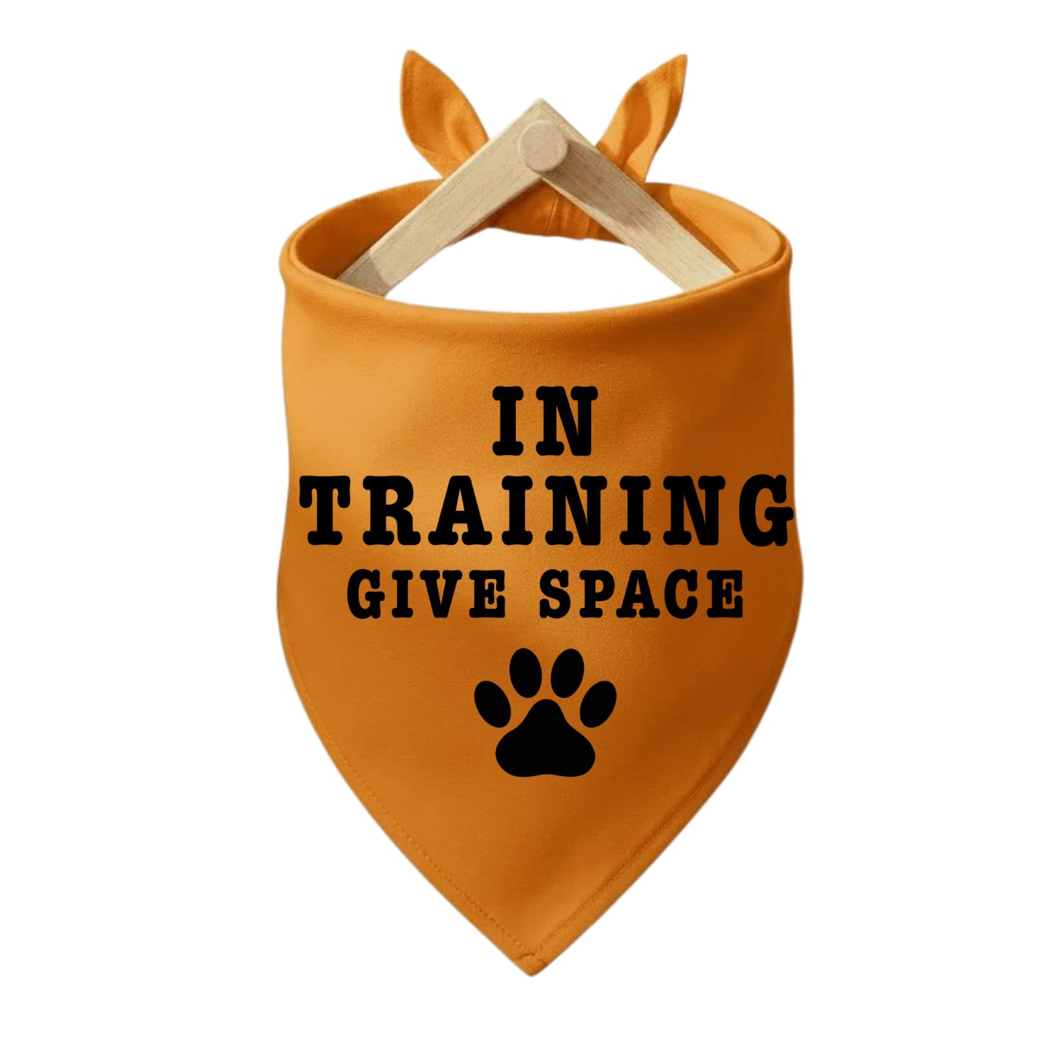 KARESAM Handmade Orange Behavioural Dog Bandana Give Me Space, I'm Nervous Around Dogs, Please Keep Dogs Away, Not Dog Friendly & In Training Give Space