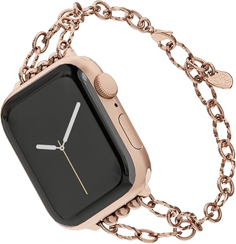 Correa de reloj de cadena de acero inoxidable fina para Apple Watch de 1.772 in 1.732 in 1.654 in 1.614 in 1.575 in 1.496 in, pulsera delgada de