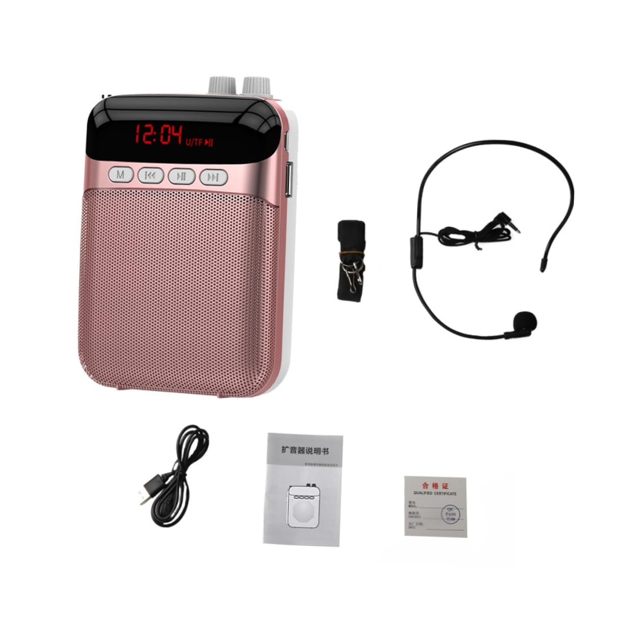 FUNOMOCYA 1Set Voice Amplifier with Rechargeable Portable for Teachers Tour Guides and Outdoor Activities Lightweight Design for Easy Use