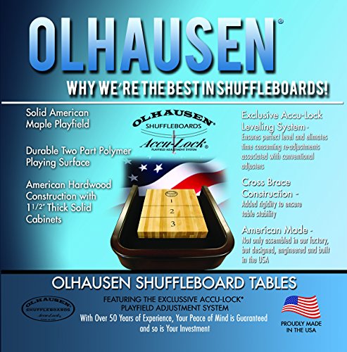 Olhausen Shuffleboard The Breckenridge – 12' X 20" - Matte Finish On Pine – Includes Pucks, Abacus Scorers And Accessories – Rustic Series #TOP6