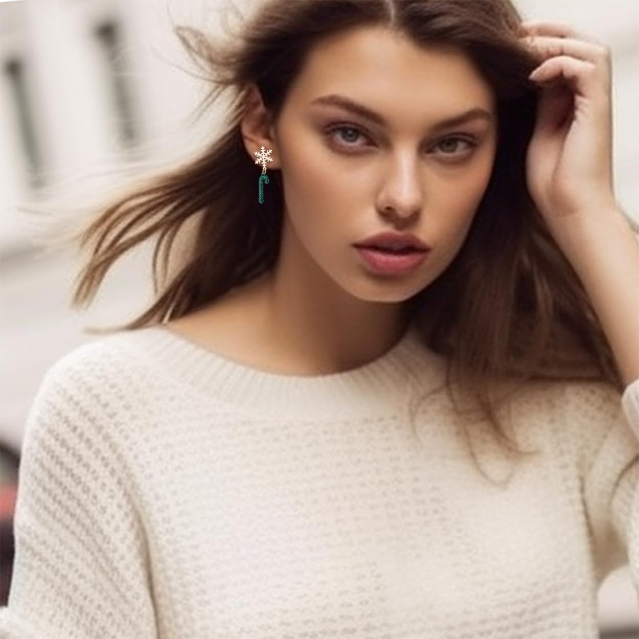 Sonateomber Christmas Tree Dangle Drop Stud Earrings for Women Cute Holiday Gift Dangling Christmas Accessories Winter Costume Jewelry - Image 3