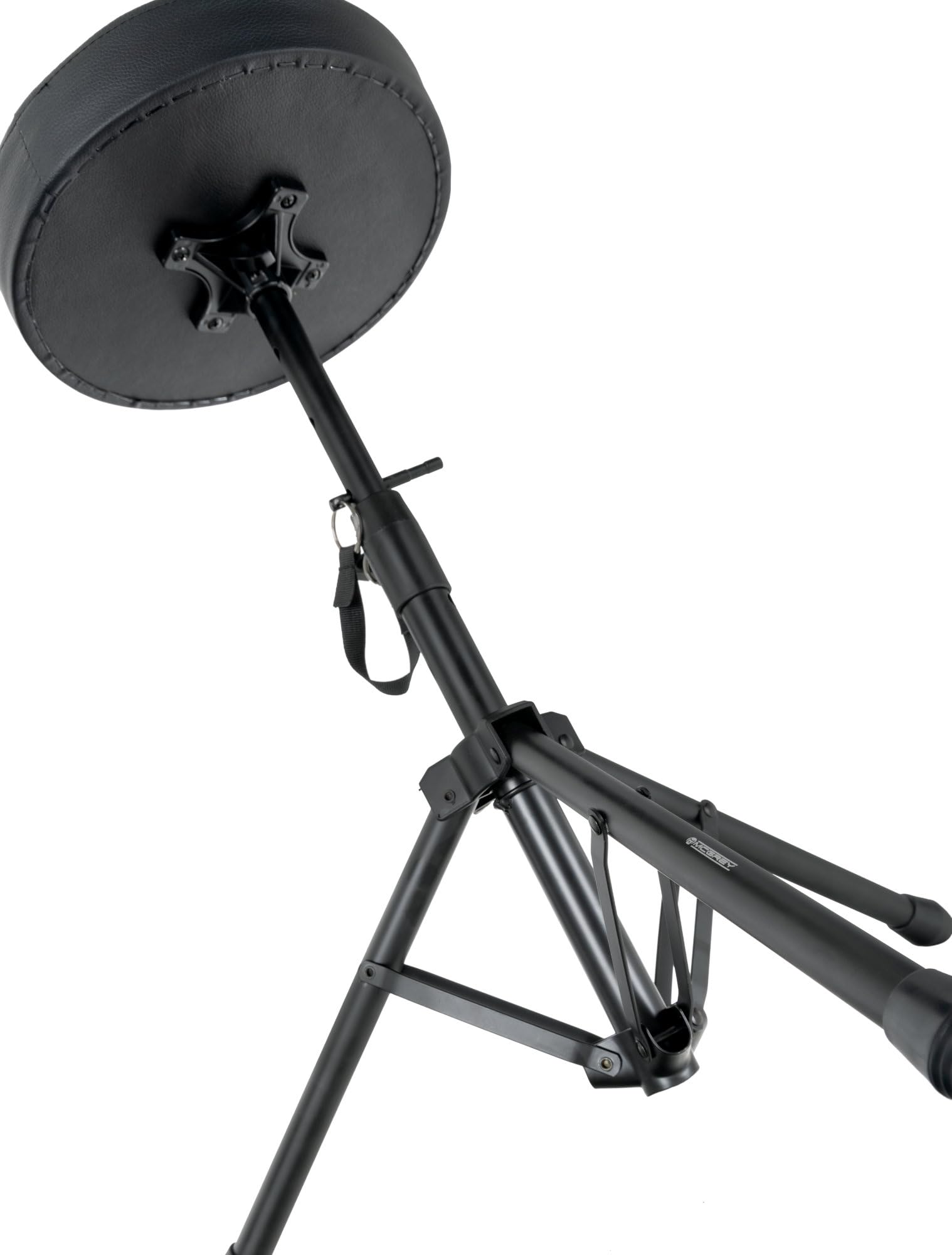 McGrey KD-10 Sgabello Pieghevole Leggero per Batteria - Sgabello Regolabile in Altezza con Dimensioni Compatte per il Trasporto - Seduta Rotonda Imbottita - Struttura Robusta in Tubo d'Acciaio - Nero