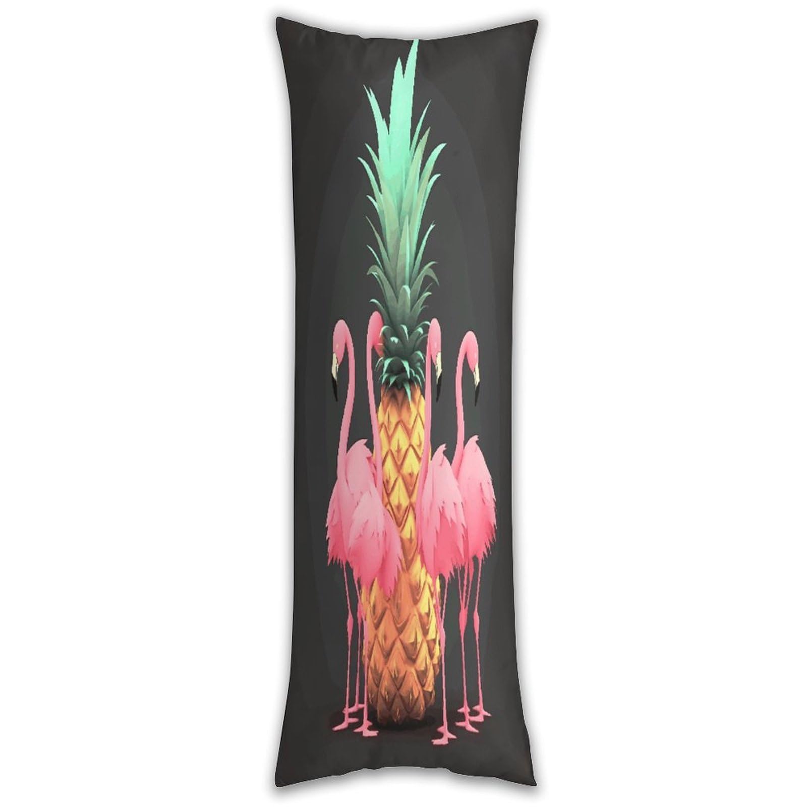 Pineapple Flamingos Long Pillow Case with Zipper Ultra Soft Microfiber Long Pillow Cover Breathable Body Pillow Protector Soft Wrinkle Pillowcase for Bed Sofa Bedroom 53 X 19 in