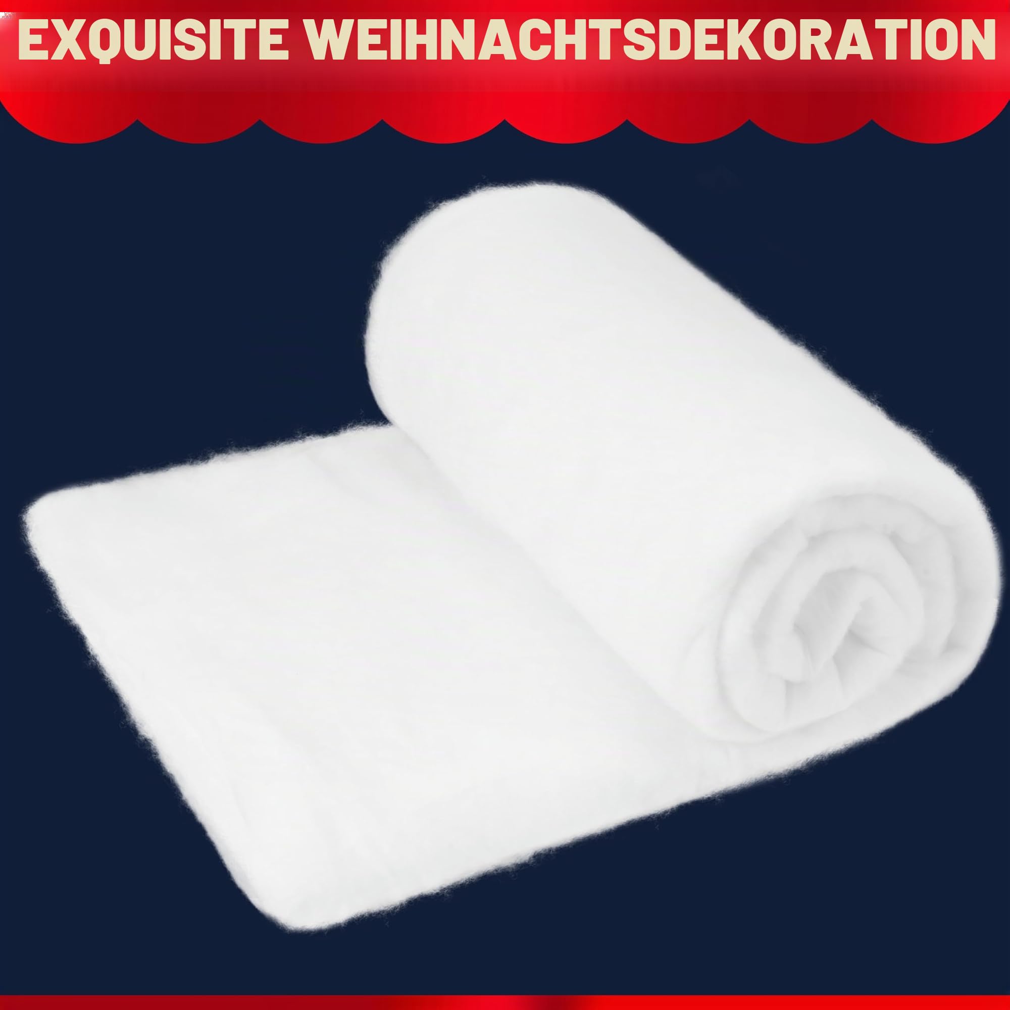JOYIN Weihnachts-Schneedecken-Rolle (90 x 2,4 m, 1 Stück) für Weihnachtsdekoration, Dicke, weiße weiche und künstliche Schneedecken für Weihnachtsdekoration, Weihnachtsbaumdekoration,