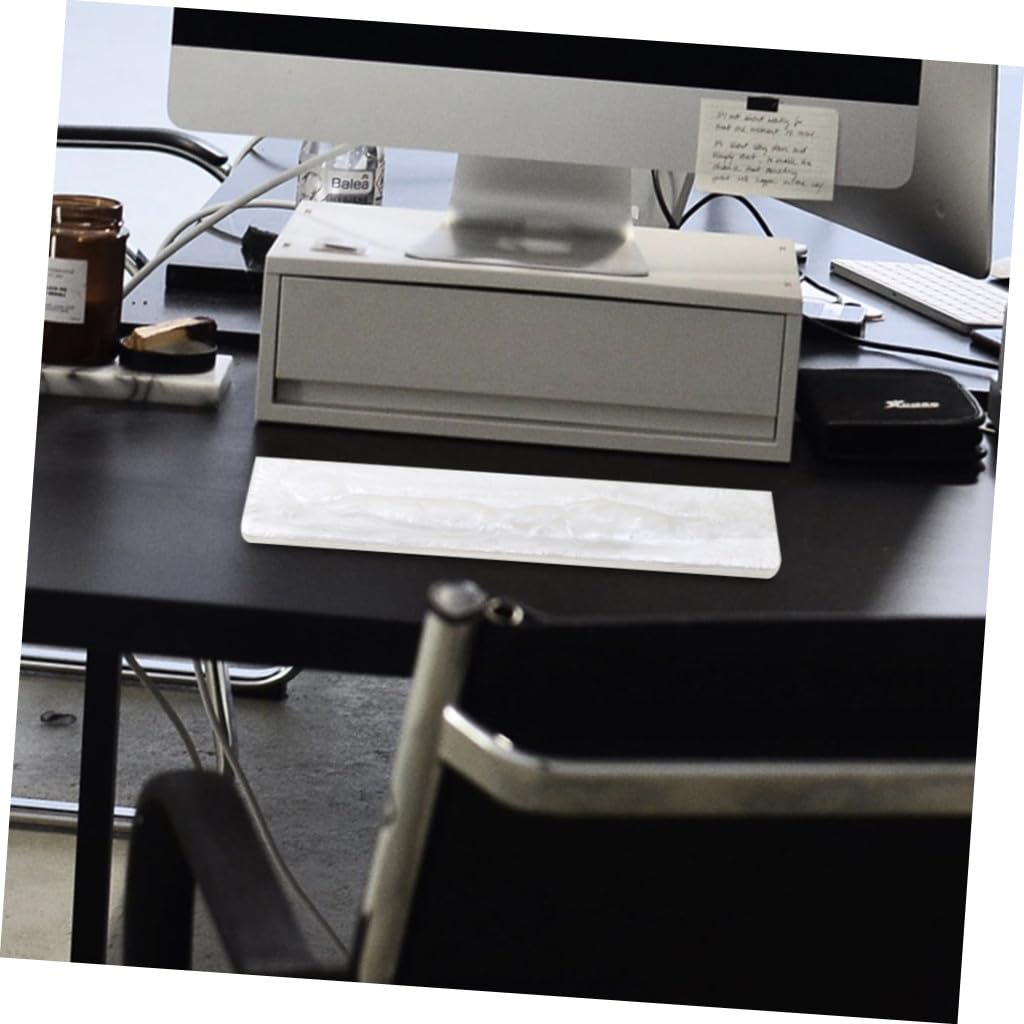 Tofficu Handgelenkauflage aus Weißem Epoxidharz Ergonomische Ellbogenstütze für Tastatur 104 Tasten Druckverteilend Tragbar Fürpc und Gaming Zubehör