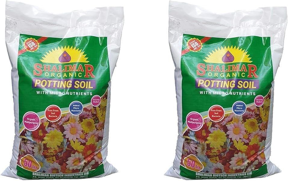 POTTING SOIL - Shalimar 50 L | Peat Moss, Black Peat, Irish White Peat, Peat Fractions, Coco-Coir, Bark, Organic Potting Soil Indoor And Outdoor Gardens | Made In India (50L) | 2 Pcs