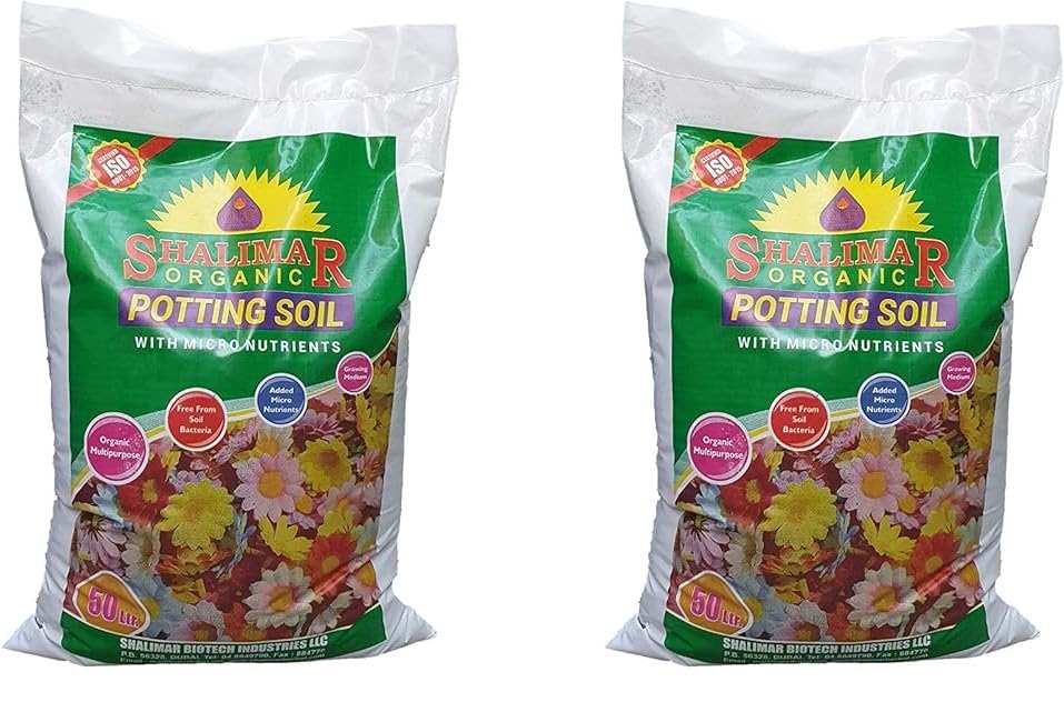 POTTING SOIL - Shalimar 50 L | Peat Moss, Black Peat, Irish White Peat, Peat Fractions, Coco-Coir, Bark, Organic Potting Soil Indoor And Outdoor Gardens | Made In India (50L) | 2 Pcs