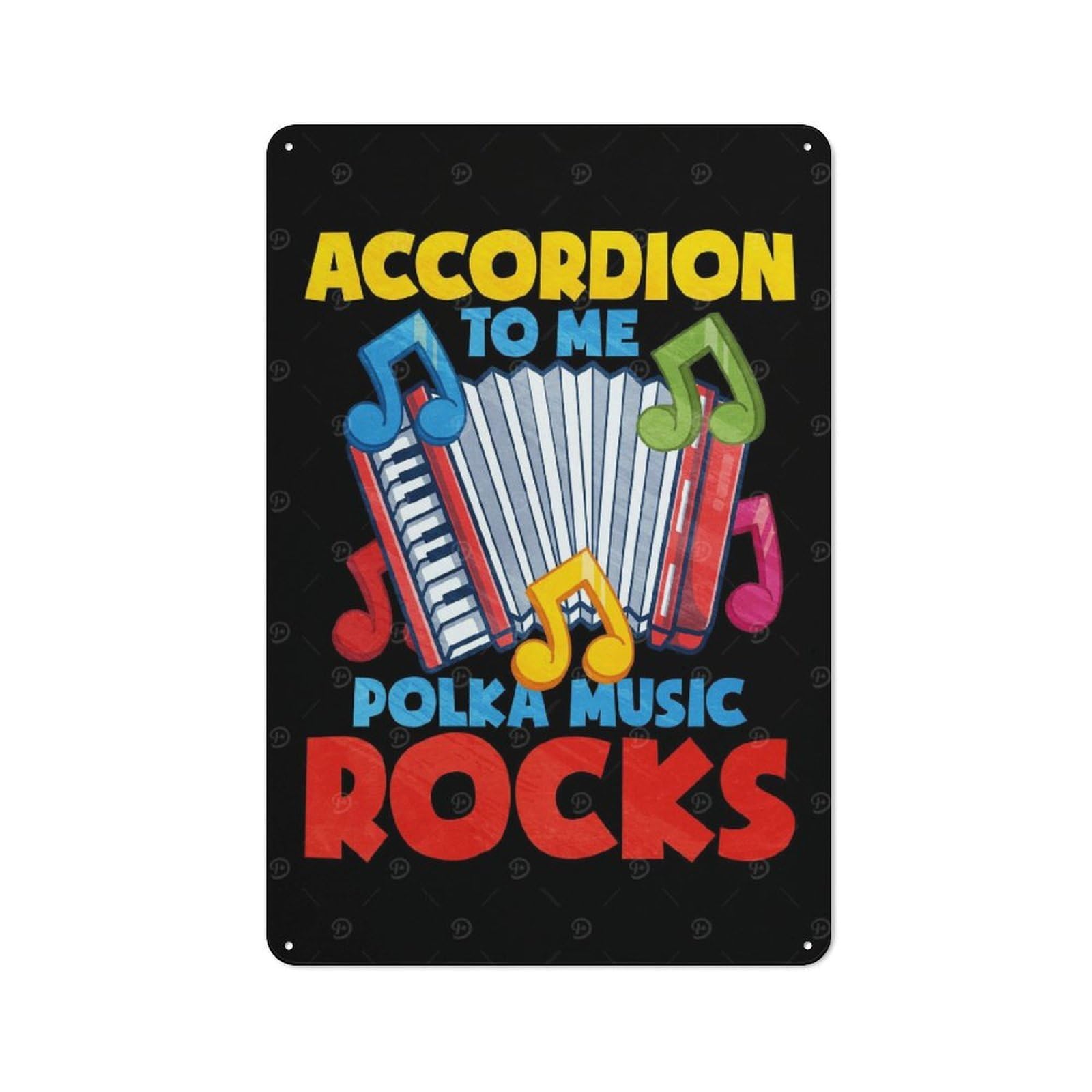 Junmoney Accordion Warehouse Style Metal Wall Decor 30X20cm, Tin Wall Sign For Modern Home, Workshop, Office Or Cafe