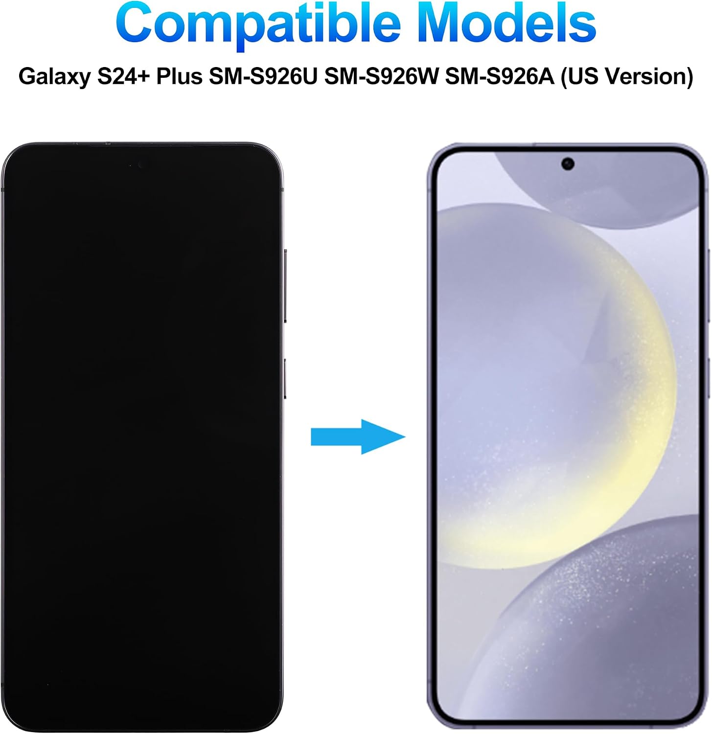 OLED Display Compatible with Sam-Sung Galaxy S24+ Plus SM-S926U SM-S926W SM-S926A (US Version) LCD Display Touchscreen Digitizer Assembly 6.7 inch with Repair Toolkit,Support Fingerprint Function