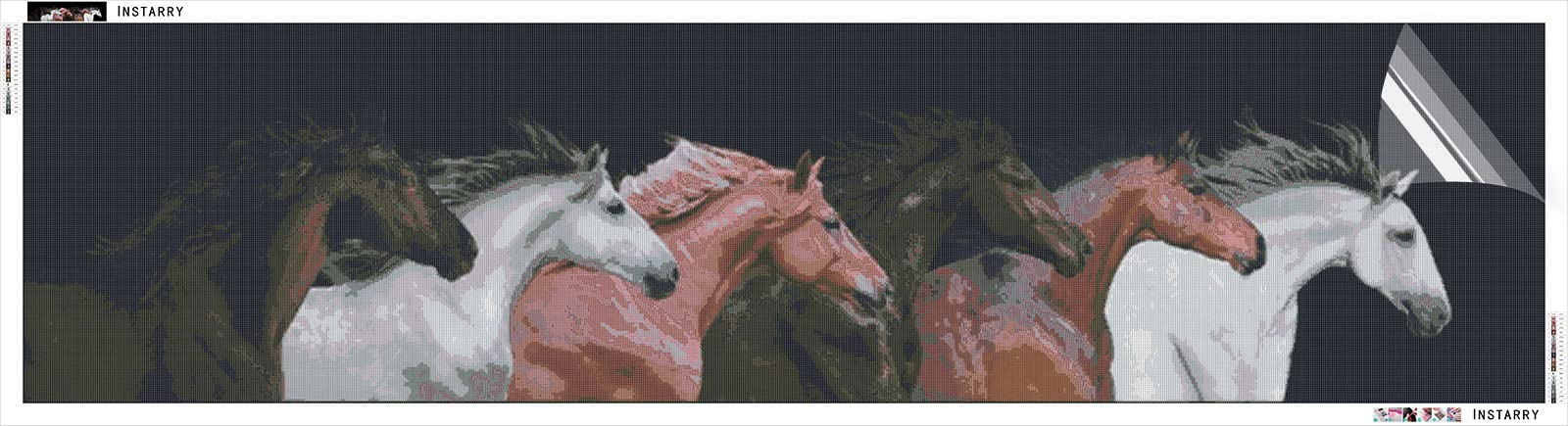Instarry 5D Diamond Painting Mandria di Cavalli Decorazione per Casa e Pareti 240x60 cm