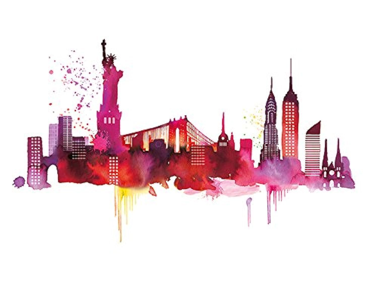 The Art Group "Summer Thornton New York Skyline Canvas Print, Cotton, Multi-Colour, 1.80 x 30.00 x 40.00 cm