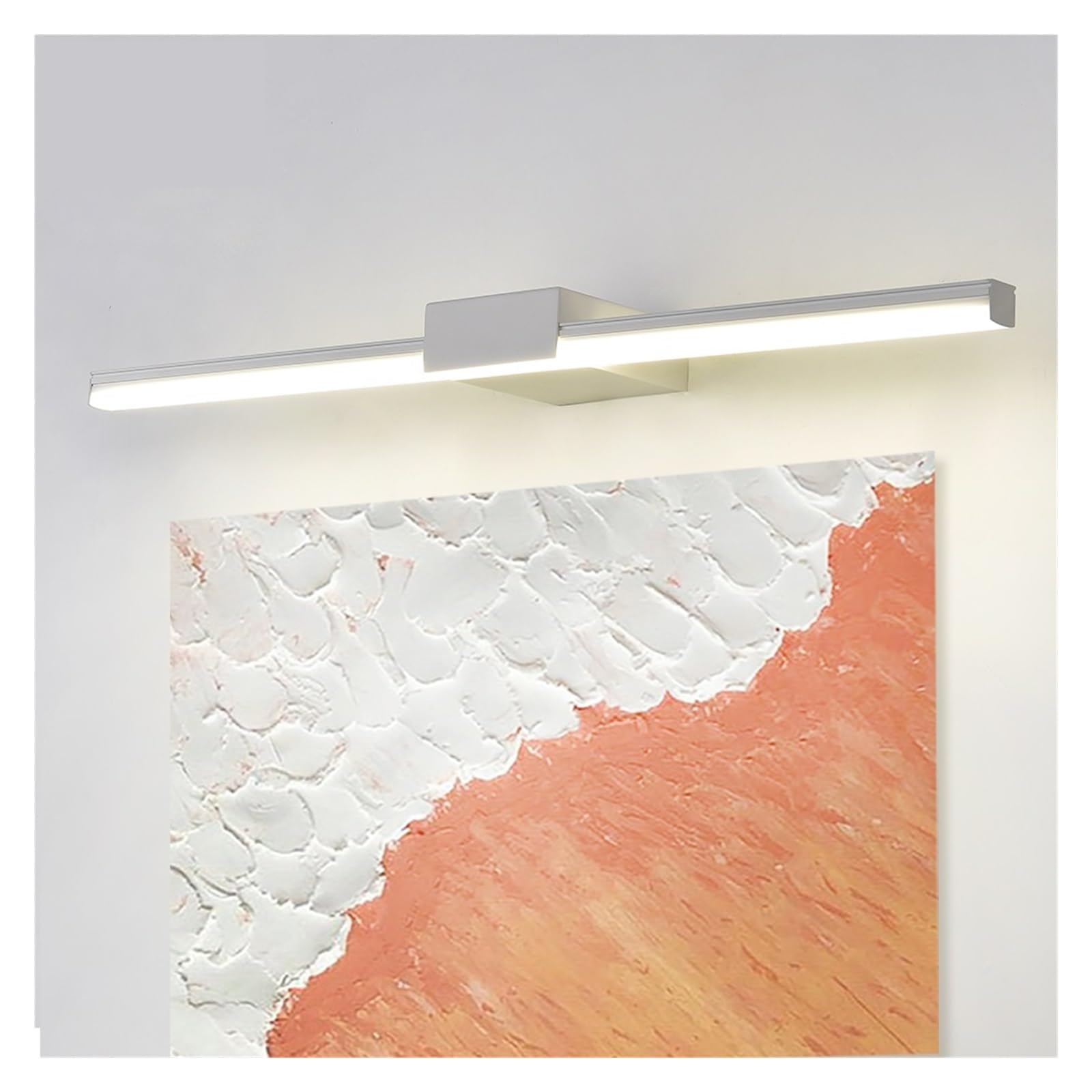 Oświetlenie obrazu, Kinkiet Led łazienka Vanity Light 40cm 55cm AC85-265V, wewnętrzne nowoczesne kinkiety ścienne lustrzane oświetlenie ścienne czarny biały(55CM 10W,5500 7000k)