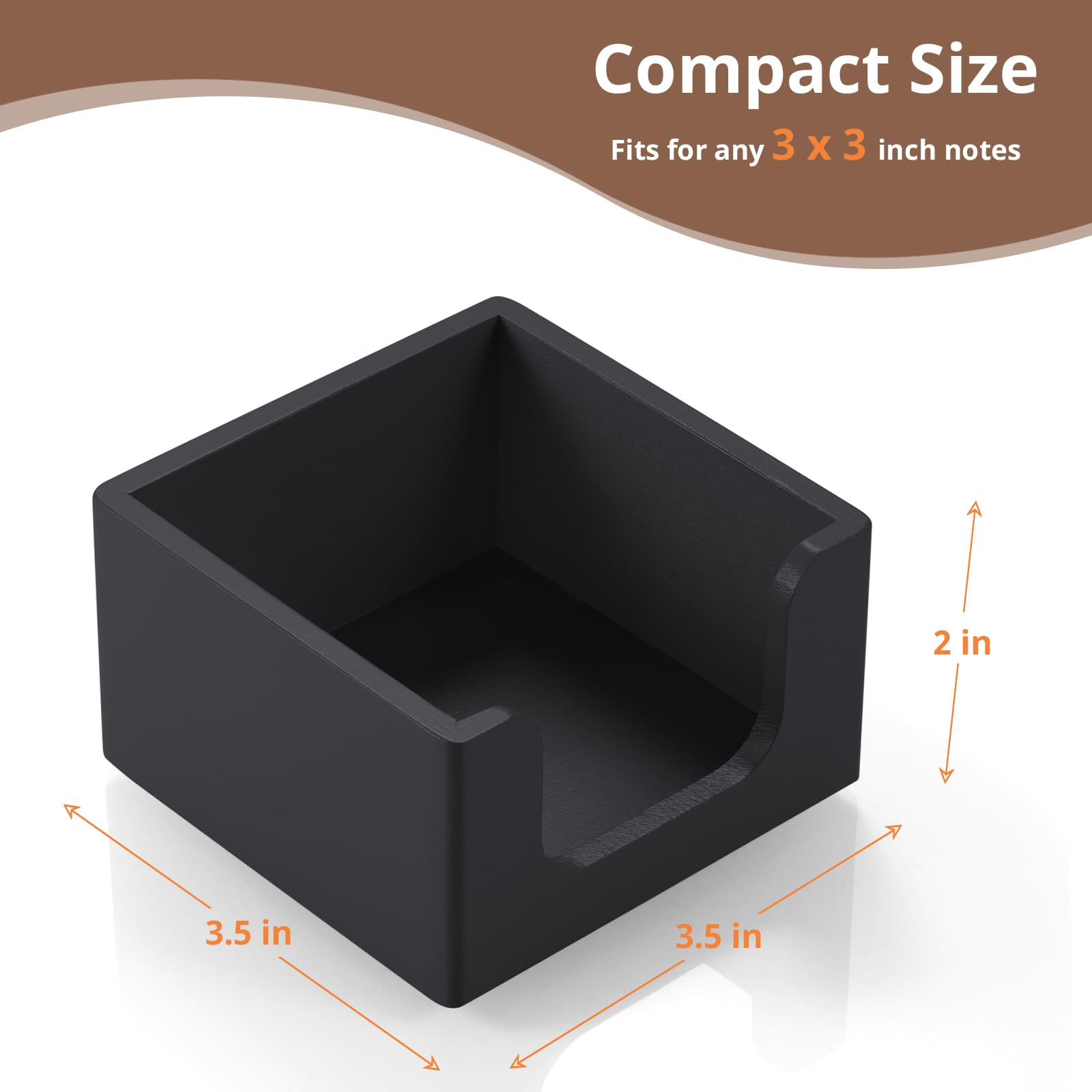 CMLKLZD Sticky Note Holder, Post It Note Dispenser for Office Desk Accessories, Self Stick Note Pad Holder, Memo Pad Holder Dispenser Organizer for School Office Desk Supplies, Black 1