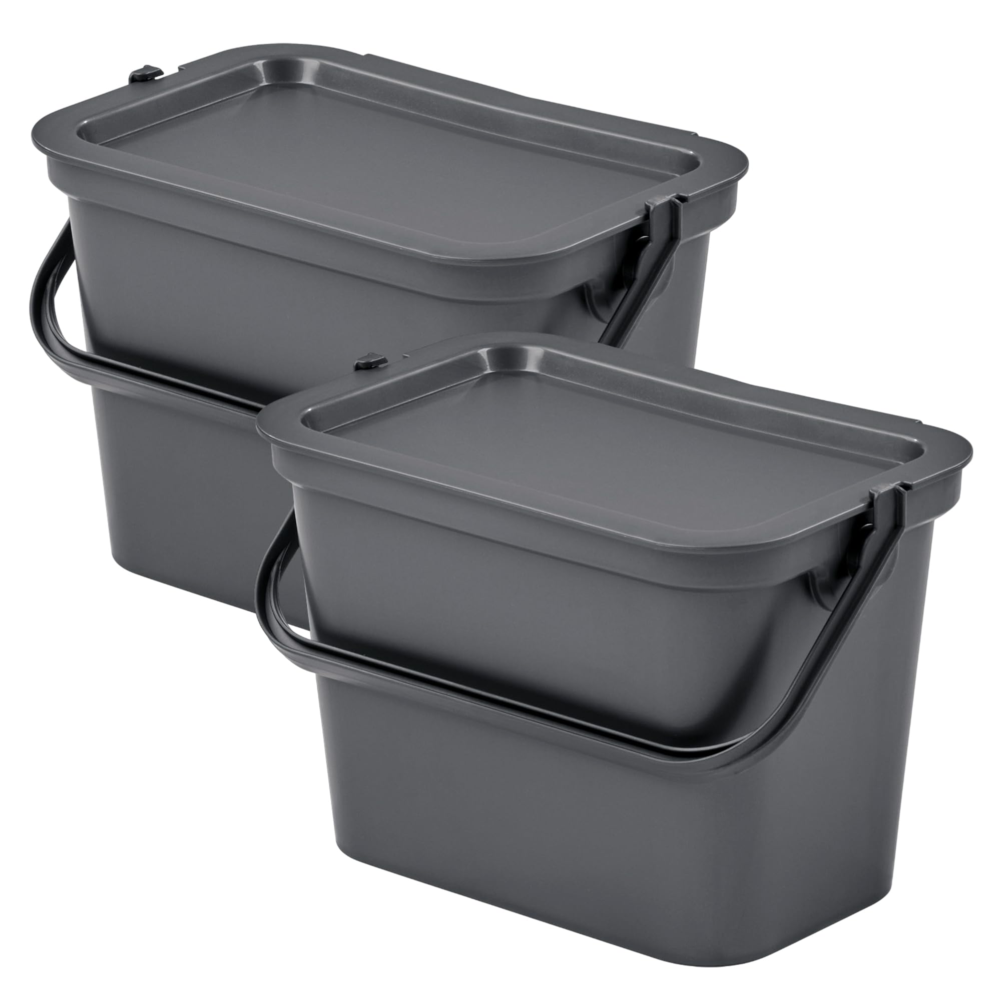 WELL HOME MOBILIARIO & DECORACIÓN Set of 2 Moda Bin 5 L Graphite with Handle