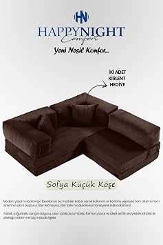 Sofya Küçük Köşe | Aktivite Koltuğu | Oyun Koltuğu | Sünger Koltuk | Sinema Koltuğu. 180x180 CM (Kahverengi)
