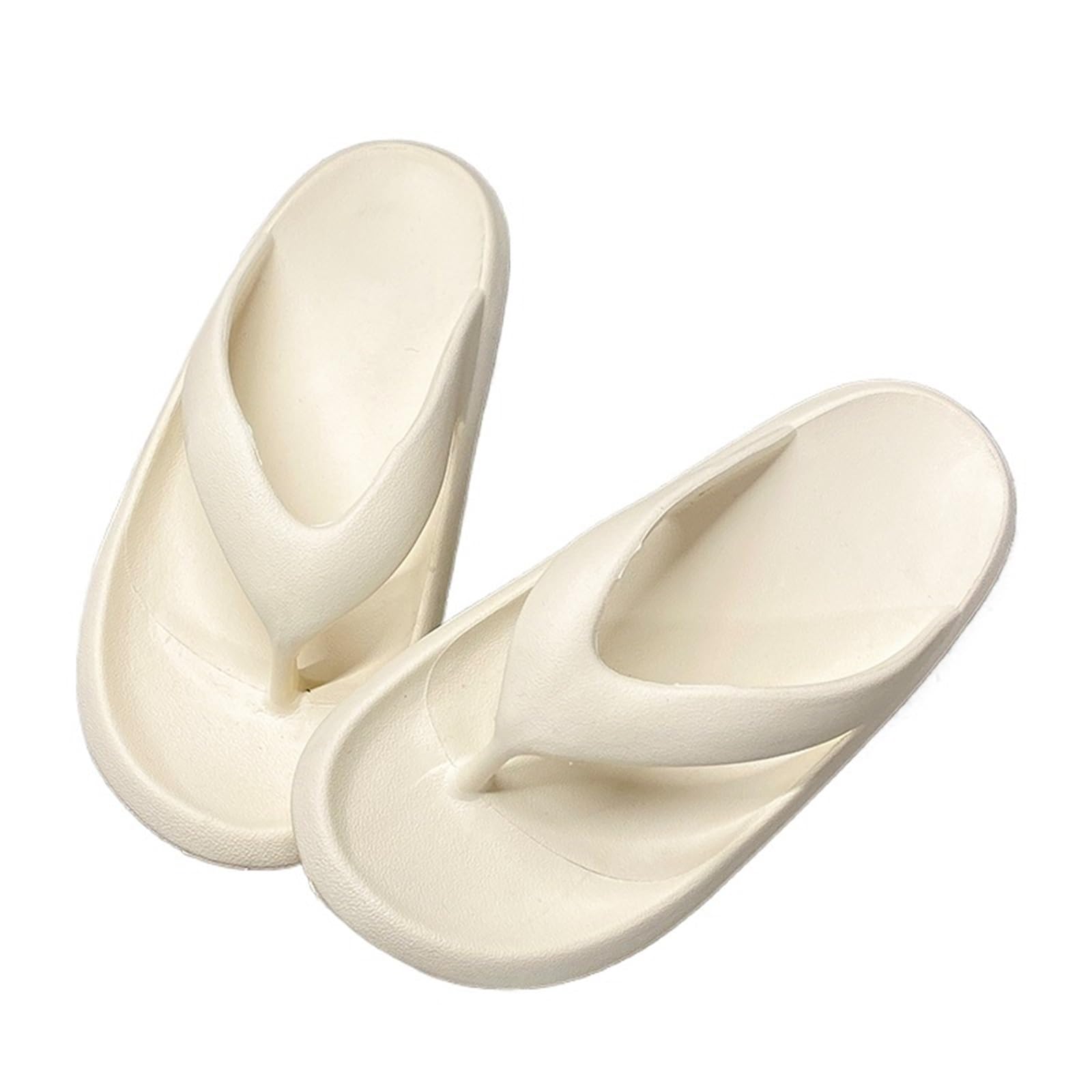 ERHTGUO Classy Flip-Flops, Summer For Beach Couples, Thick-Soled Outer Wear Sandals, Bathroom Bathing Non-Slip Slippers(WHITE,38-39)
