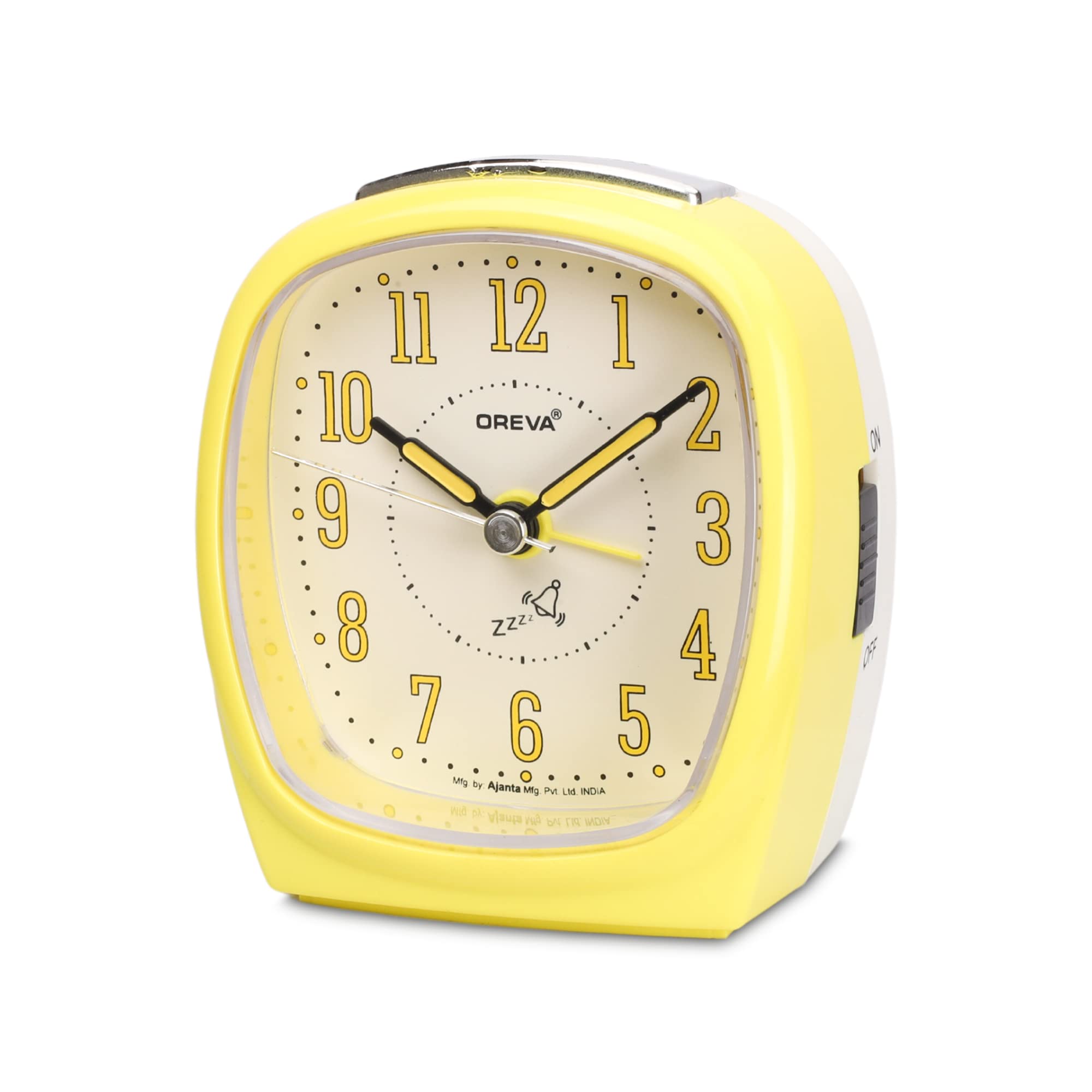 OREVA Alarm Table Clock with 4 Step Snooze Buzzer Sound (9 cm x 6.1 cm x 10.3 cm, AA3097)(Yellow) (B0C3MNF4XV) Amazon Price History, Amazon Price Tracker