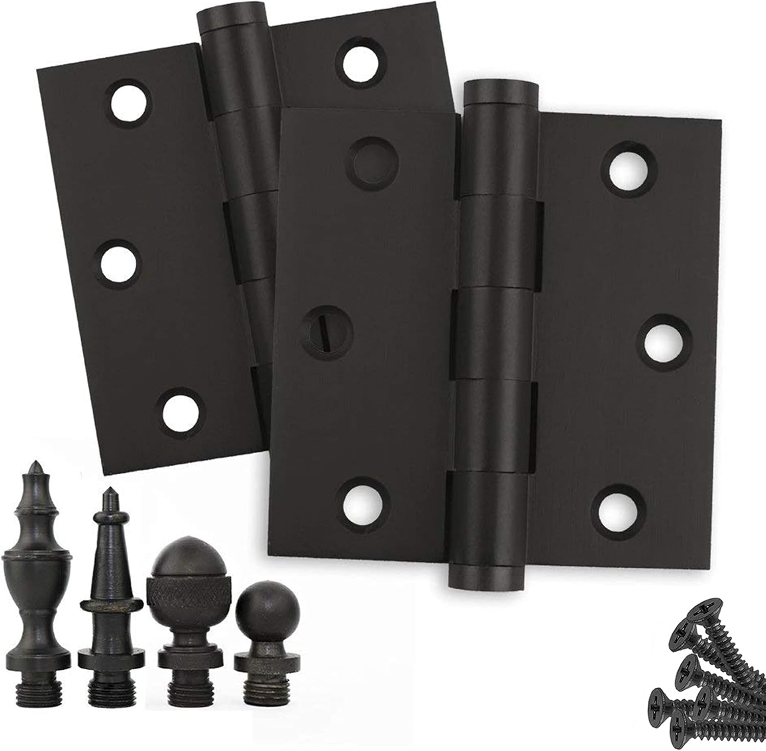 Embassy Door Hinge Solid Brass - 3 x 3 Inch, Heavy Duty, Oil Rubbed Bronze, Rust Resistant Pin, Architectural Designer Grade, Home Improvement, 2 Pack