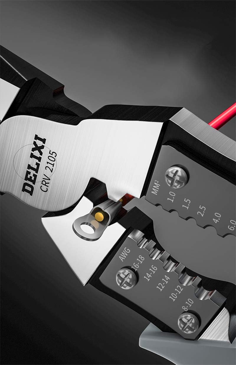 3pcs Plier Sets Industrial Compound action Heavy Duty 8" Combination Pliers 8" Side Cutting Pliers 9" Needle Nose Plier, with Wire Stripper-Crimper Function (RED&BLACK)
