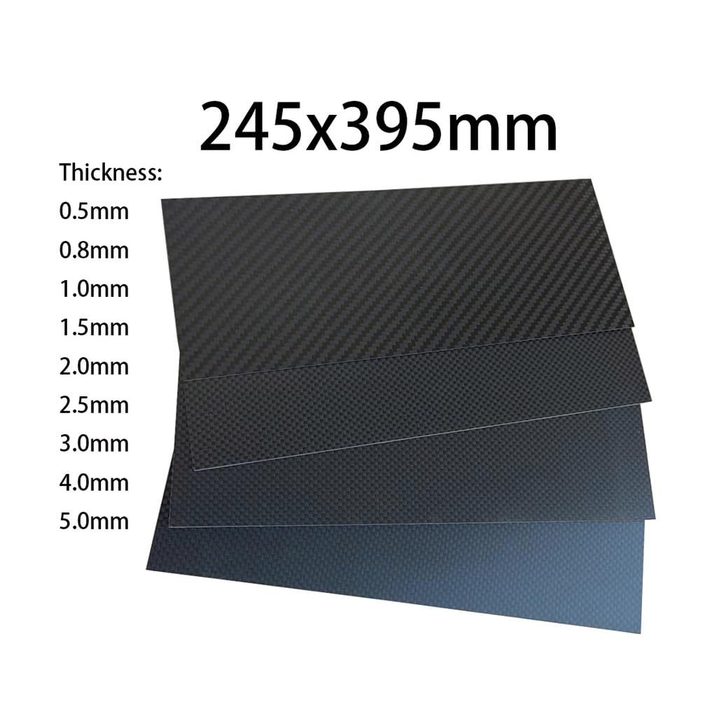 Płyta z włókna węglowego, Płyta węglowa 3K o wysokiej wytrzymałości, 245x395 mm, do montażu uchwytów lamp(2.0mm Twill Matte)