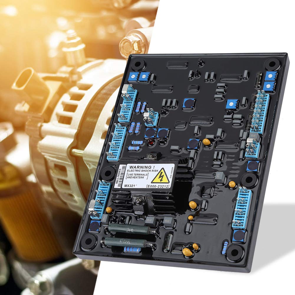 Regolatore di tensione, MX321 AVR Regolatore di tensione automatico con funzione di protezione integrata a bassa velocità, sovraeccitazione, sovratensione, sovracorrente, LAM