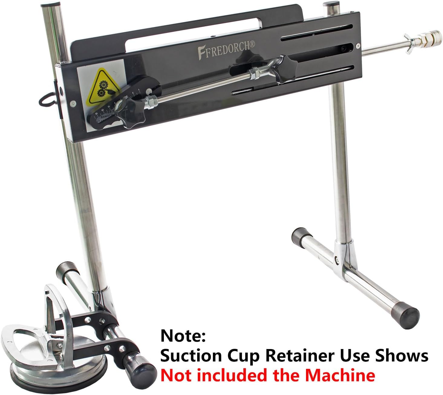 FREDORCH Super Suction Cup Fixed Big Sex Machine Bracket, Love Machine Attachment Best for Cylindrical Pipe Diameter 25mm, Smooth Plane adsorption More Stable (Black Silver)