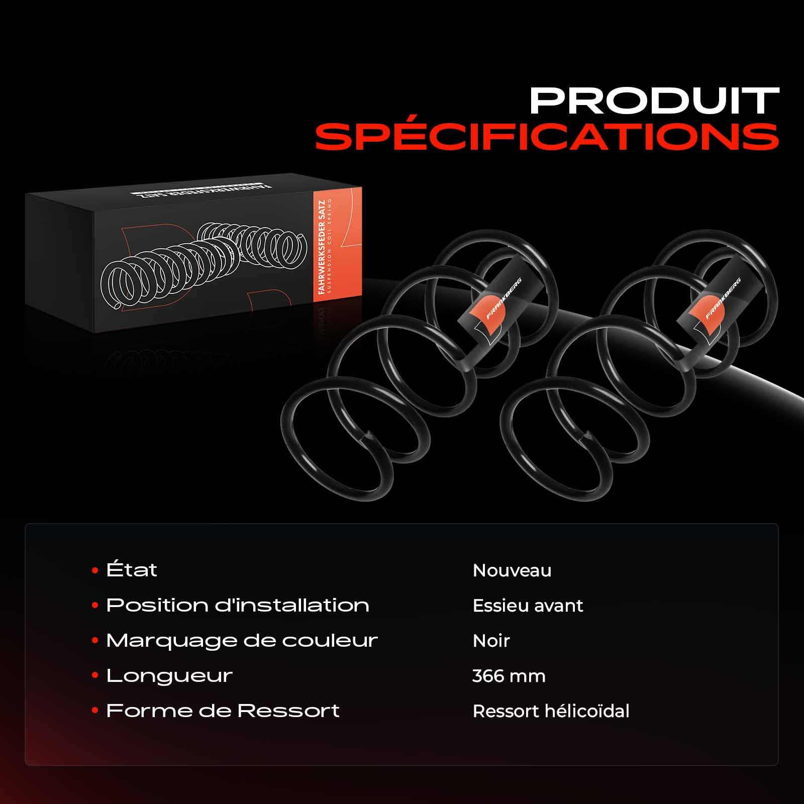 Frankberg 2 ressorts de suspension pour essieu avant 31336767367
