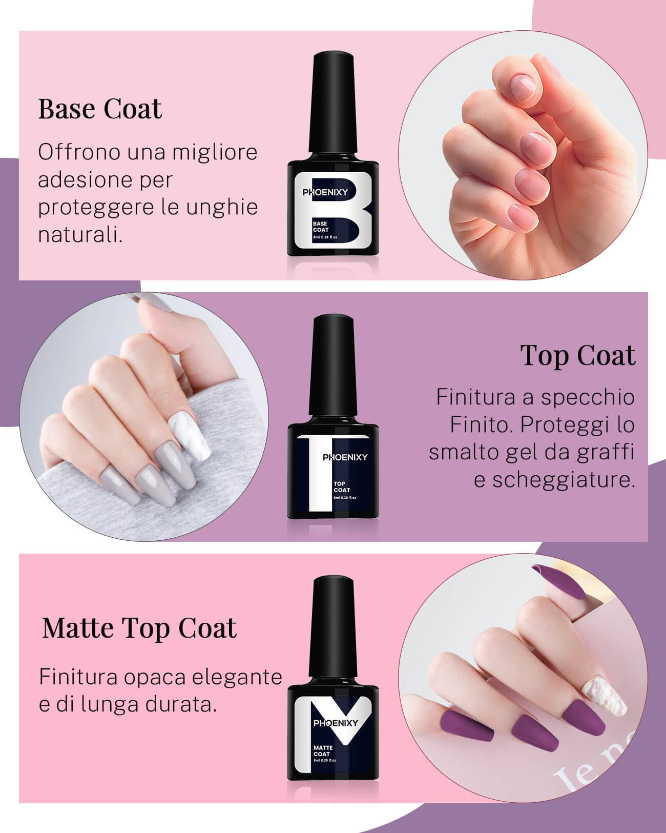 PHOENIXY Kit Unghie Gel Completo, 12 Colori, Lampada UV/LED 36W, Accessori, Set Unghie Semipermanente Professionale