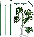 Extendable Plant Stakes, Length Scalable from 17.9IN to 42.3IN Plant Support Stake, Orchid Sticks with Clips for Indoor Outdoor,Garden Stakes for Plant,Tomato,Vegetables,Monstera,Vine - 3Pack