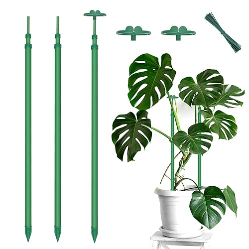 Extendable Plant Stakes, Length Scalable from 17.9IN to 42.3IN Plant