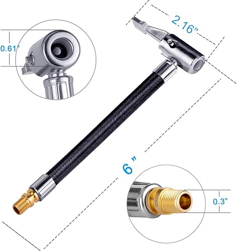 Miniatura 2 de Adaptador de manguera de inflador de neumáticos para giro y conversión para bloquear la conexión, con bloqueo de metal en portabrocas de aire y