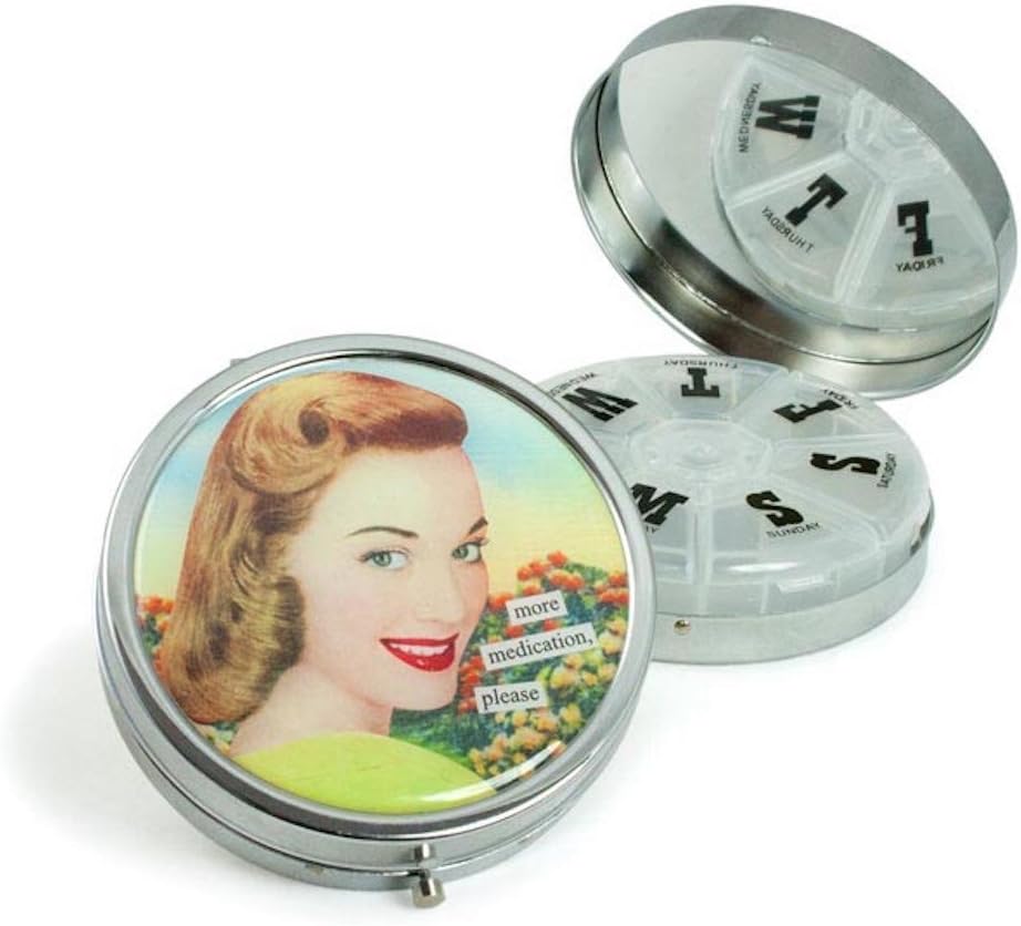 Anne Taintor Pill Box Compact - More Medication Please