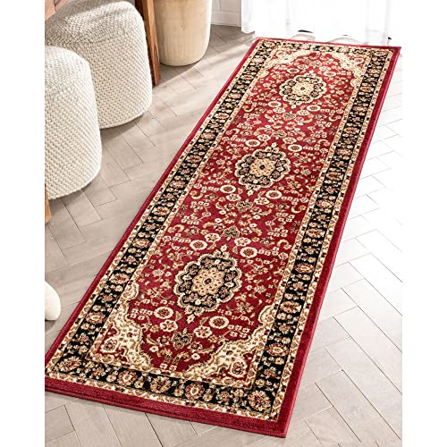 Well Woven Barclay Medallion Kashan Red Traditional Area Rug 2'3" X 7'3" Runner #TOP1