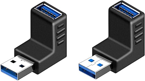 iJiZuo USB 3.0 90° Grad Winkeladapter [2 Stück], USB 3.0 Stecker auf Buchse Adap